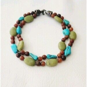 Simon Sebbag Designs Cuncky Turquoise Multistone Double Strand 925 Necklace 16"